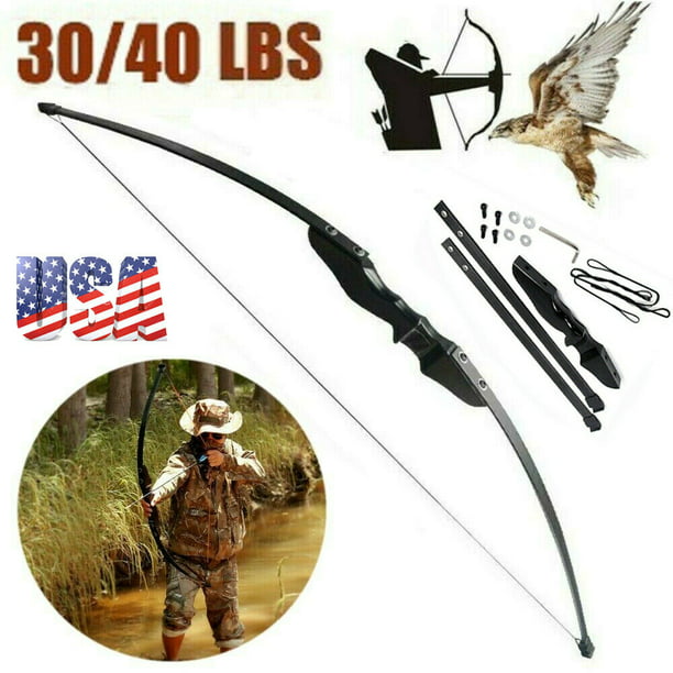 30-40 lbs Archery Recurve Bow For Hunting Target Longbow Arrow Shooting Practice